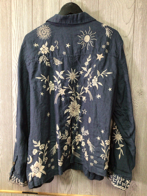 Johnny Was Shirt Jacket Linen Size XX-Large